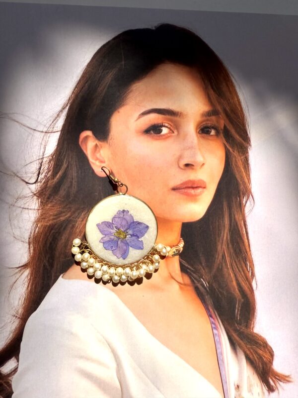 Lavender Bloom Jhumkas - Image 2