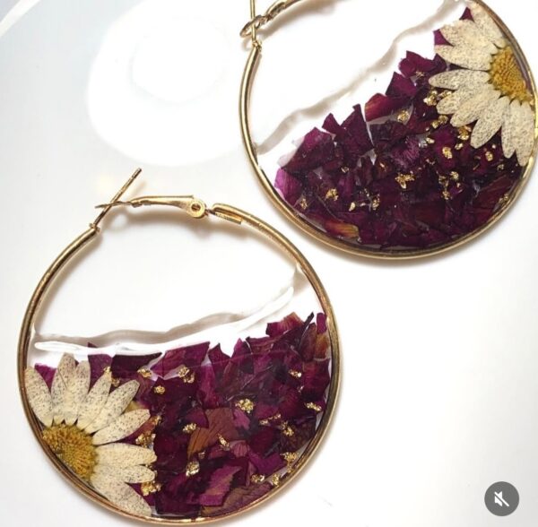 Rose Gold Hoops Earrings - Image 4